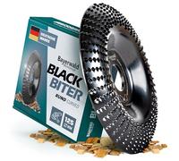 Bayerwald Black Biter - Disco de escofina curvado, diámetro 125 mm x 22,2 mm, lijado rápido y grueso de madera y materiales de madera, para amoladora angular