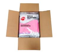 Bayeta de microfibra XL rosa 35x40 cm Clim Profesional. Pack 12 uds
