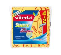 Vileda Bayetas 142010 Suaves, 30% microfibras, Antibacteriano – 4 unidades + 2 gratis