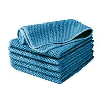 Bayetas microfibra 6 pcs 30x30 cm para cocina, cristales y coche (Azul)