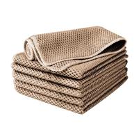 Bayetas microfibra 6 pcs 30x30 cm para cocina, cristales y coche (Caqui)