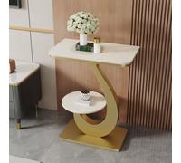 BAYTEWJX Narrow Console Table for Entryway,Modern Console Table for Hallway | Two-Tier Storage,with Marble Top,High Load-Bearing Capacity,for Hallway Foyer Living Room Home(Gold,50x40x75cm)
