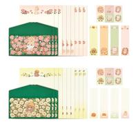 BAYTORY Juego de papel y sobres de papelería de 44 piezas, sobres con bonitos estampados de animales de 3.5" x 7", kit de papel para cartas de amor, papelería para invitaciones (Conejo y oso)