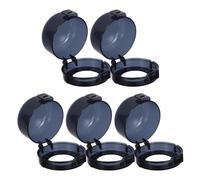 BAZEITFLOW Fundas Protectoras para Perillas de Estufa a Gas, Impermeables y Resistentes al Aceite, 5 Piezas, Material Resistente a Altas Temperaturas, Color Negro Transparente,