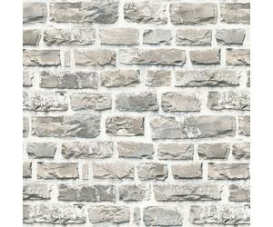 BB51122-Bricks y Más Muro de Piedra Efecto Gris Plateado Galerie Papel Pintado