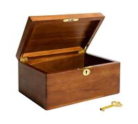 Bbajszx Cofre de almacenamiento de madera con cerradura para guardar objetos de en hogar, caja de oficina con acabado natural