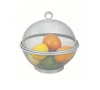 Bbajszx Cuenco de malla metálica para productos con base elevada, cesta de frutas cubierta, organizadores de cocina para encimera de 28Cm / 11, 02 pulgadas, cesta de cocina