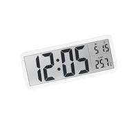 Bbajszx Reloj Digital con Pantalla LCD Que Funciona con Pilas y Monitor Integrado de Temperatura y Humedad, interruptores ℃ / ℉ para Escritorio o Pared Reloj de Pared LCD
