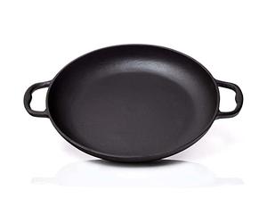 BBQ-Nerd© - Sartén para paella de hierro fundido (?36 cm,6 personas), sartén antiadherente con base plana para paella tradicional española, sartén de hierro fundido para barbacoa y estufa de inducción
