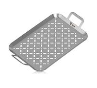 BBQ-Toro Bandeja Rectangular para Parrilla de Acero Inoxidable | 44 x 26 x 4,5 cm | Bandeja para Barbacoa de Gas | Cesta para Parrilla de Verduras, accesorios para Barbacoas de Acero Inoxidable