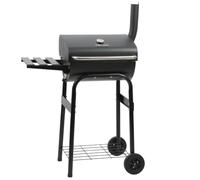 BBQ-Toro Barbacoa de carbón vegetal con termómetro y chimenea, 84 x 47 x 118 cm (ancho x profundo x alto) | carro de barbacoa con ruedas, barbacoa para exteriores, barbacoa ahumadora, barbacoa de