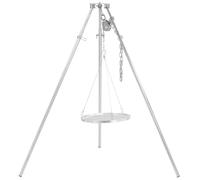 BBQ-Toro Barbacoa giratoria con tres patas de 50 cm de diámetro | acero inoxidable | altura ajustable 119-184 cm | trípode para brasero, parrilla giratoria sin brasero, barbacoa de jardín | barbacoa