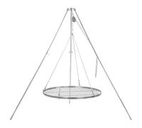 BBQ-Toro Barbacoa giratoria de tres patas con 70 cm de diámetro | acero inoxidable | altura ajustable 119-184 cm | trípode para brasero, parrilla giratoria sin brasero, barbacoa de jardín | barbacoa