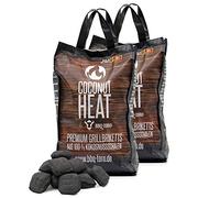 BBQ-Toro Briquetas para Barbacoa Premium Coconut Heat | 100% Cáscara de Coco para Asados de Larga Cocción | 20 Kg | Carbón Vegetal | Bajo Desarrollo de Humo, Ecológico