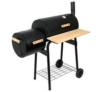 BBQ-Toro Carro Ahumador | Barbacoa de Carbón, Parrilla Barbacoa | Fumador | Barbacoa de Horno | Ahumado para Patio | Carro Portátil | Carro de Barbacoa | con Estante Frontal de Madera