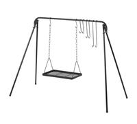 BBQ-Toro Columpio Colgante para Fogata | 10 Piezas | Soporte de Cocina Parrilla de Fogata | Parrilla Ajustable en Altura | Soporte para Barbacoa con 8 Ganchos, Columpio para Fuego