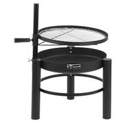 BBQ-Toro Feuerschale con parrilla para asar Ø 50 cm | Parrilla para barbacoa regulable en altura, fuego de 2 en 1 | Hoguera al aire libre, barril de fuego móvil, parrilla de carbón, barril de fuego de