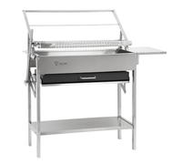 BBQ-Toro Flip Grill con parrilla giratoria de 360° de acero inoxidable | 110 x 60 x 110 cm | Barbacoa de carbón vegetal con 4 posiciones de altura ajustable, parrilla de carbón, parrilla de carbón