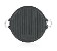 BBQ-Toro Plancha de Hierro Fundido con Asas | Ø 43 cm | Plancha Reversible Esmaltada | Accesorios para Barbacoa de Gas