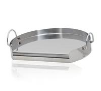BBQ-Toro Plancha Semicircular en Acero Inoxidable para Parrilla | 55 x 40 cm | Adecuada para Weber Grill | Placa Universal | Barcaboa de Gas y Carbón