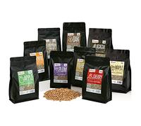 BBQ-Toro Set de Pellets 100% Madera | 9 Variedades de 1 Kg c/u | Kit para Barbacoa, Ahumador, Horno para Pizza y Sistemas de Calefacción | Pellets Surtidos