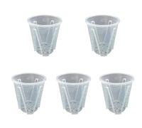 BBTISG 5 Macetas Transparentes para Orquídeas, Macetas Transparentes Duras con Agujeros de Drenaje Macetas para Orquídeas, Suculentas, Plantas de Interior (16cm)