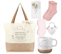 BBTO Paquete de 7 Piezas Regalo Mejor Amiga Mujer Pack con 360 ml Taza Bolsa Tote Calcetines Antifaz Llavero y Tarjeta Regalos Amigas Originales Cumpleaños Navidad Amistad