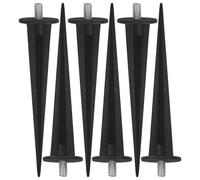 BCOATH 6 Piezas Estacas de Aluminio Negro para Lámpara de Jardín, 4mm 6mm