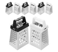 BCOATH 8 Piezas Rallador de Queso Mini de Acero Inoxidable, Rallador de Zanahorias, de 4 Caras Mango, Plata, para Cocina, Portátil Fácil Almacenamiento