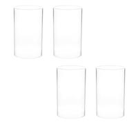 BCOATH Cubiertas Protectoras de Vidrio Cilíndricas Vidrio de Borosilicato Resistente al Viento y No se Deforma para Velas, 4 Piezas Adecuado para Manualidades y Adornos