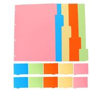 BCOATH Divisores de índice A4 en papel cartón 4 agujeros, 3 de 5 hojas en colores pastel para journal y diary, clasificación de documentos y acceso rápido