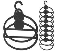 BCOATH Organizador de Bufandas 50 Perchas para Bufandas Redondas de PE Negras, para Guardar Cinturones y Fajas en Armarios, Colgar Pañuelos y Toallas