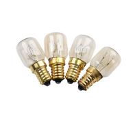 BCOMFY 4 Bombillas de Globo E14 for lámpara de Sal, 25 W, 240 V, for refrigeradores, hornos, electrodomésticos, repuestos for refrigeradores.