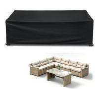 BDBSGBH - Funda protectora para muebles de jardín (130 x 130 x 75 cm), color negro resistente al viento, antiUV, tejido Oxford 420D, funda de mesa para jardín, impermeable rectangular