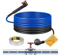 BDDFOTO Cable calefactor anticongelante con termostato automático (8 m, 15 | Calefacción de acompañamiento impermeable 230 V, cable calefactor tubular autorregulador para tuberías de agua