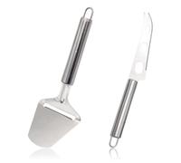 BDEPSTCR Cuchillo Queso,2 Pcs Cuchillos Queso, Raspador de Quesos, Acero Inoxidable, Cortador de Mantequilla, para Queso Blando, Pasteles, Chocolate, Pizza