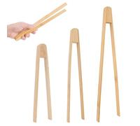 BDEPSTR Pinzas Cocina,Juego de 3 Pinzas Madera Cocina,Pinza para Encurtidos,Pinza para Tostadas,Pinze de Bambú para Asar Rebanadas de Pan y Encurtidos