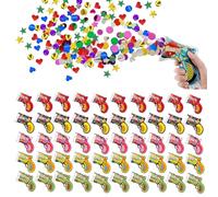 BDHYYM 50 Piezas Cañones de Confeti Multicolor con Formas de Corazón, Círculo y Estrella con Lentejuelas Doradas para Bodas, Cumpleaños, Carnavales y Fiestas