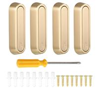 BDHYYM Paquete de 4 ganchos de pared plegables dorados de aluminio, ganchos plegables para ropa, toallas, ganchos de suspensión con destornillador, amarillo, 5 x 75 mm, baño