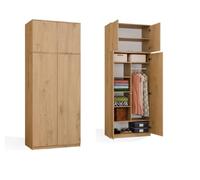 BDW Stylish S90 2D 2SZ CLP Organizador de Armario - Dos Estantes - Cajones para Interior de Armario - Cajones de Armario para Almacenamiento Interno - 240x90x50 cm - Roble Artisan
