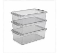 keeeper Cajas de almacenaje con Air Control System, Set de 3 unidades, 3 x 11 l, Bea, Transparente