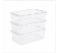 keeeper Cajas de almacenaje BEA Set 3x11 L, Plástico (PP), Natural transparente, 39 x 26,5 x 14 cm