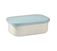 Béaba Lunchbox para niños, fiambrera, Bento, fiambrera en acero inoxidable, a prueva de fugas, con compartimentos, funda de silicona, 760 ml,gris/azul, 914003