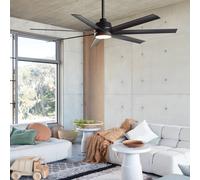 Beacon Lighting Ventilador de techo con luz Beacon Atlanta, negro, silencioso