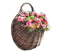 BEAHING Canasta de Pared de Mimbre Colgante, Cesta de Almacenamiento Colgante de 11.81 Pulgadas - Baneta de Contenido de Flora