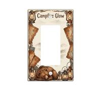 Bear - Cubierta para interruptor de luz basculante individual, diseño rústico de farol natural, mapa de otoño, plástico, tamaño estándar, placas de pared decorativas para sala de estar, dormitorio
