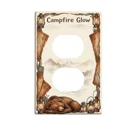 Bear Duplex - Cubiertas de pared para enchufe, diseño rústico de farol natural, mapa de farol, color marrón, tamaño estándar, para receptáculo decorativo para el hogar, sala de estar, dormitorio