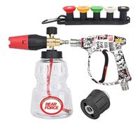 BEAR FORCE Pistola de pulverización para lavadora a presión M22-ID14 mm y conector rápido de 1/4 pulgadas, lanza de espuma de nieve de 1 litro, juego para Bosch, para Nilfisk, STIHL, para lavadora a