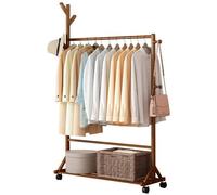 BEARQUN Perchero Vertical para Ropa para Dormitorio, Perchero Burro Ropa con Ruedas, con Estante, 66/76/86/106CMx35CMx155CM, Varios tamaños, Suficiente Espacio de Almacenamiento