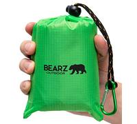 BEARZ Outdoor Manta de pícnic compacta, Manta de Playa, Impermeable para excursiones, Lona de Lluvia Ligera, Equipo de Festivales de música, Esterilla para Senderismo, Deportes y Playa (Verde)